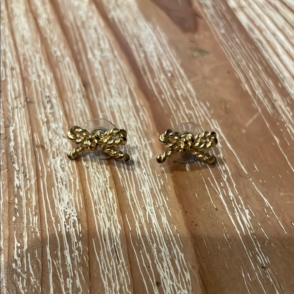 Kate Spade ♠️ Braided Gold Bow Earrings